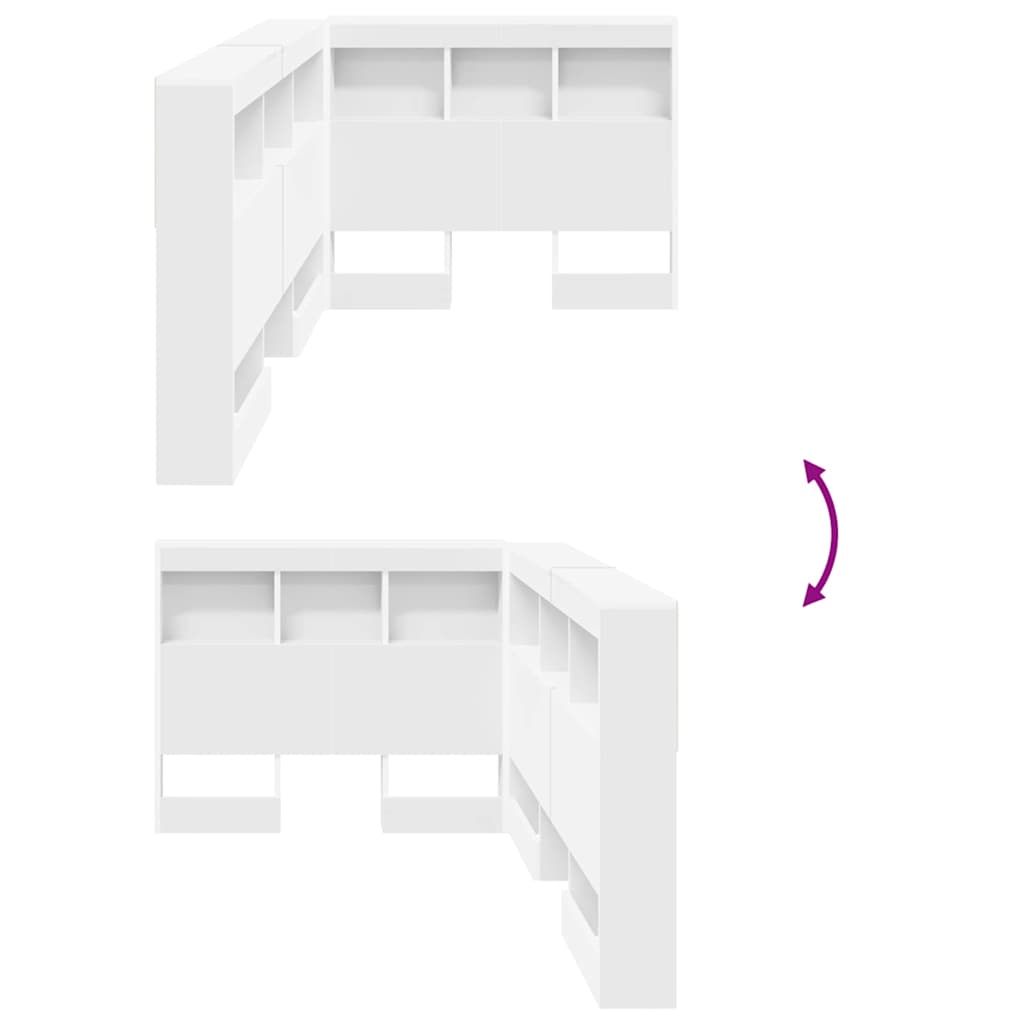 Storage Headboard with Shelf White 90 cm Engineered wood